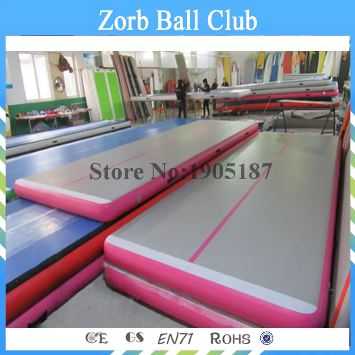 

Free Shipping 4m Pink Small Tumbling Cheerleading Mini Gymnastics Used Inflatable Air Track For Sale