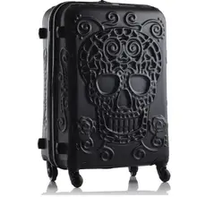 Путешествия сказка личности моды 19/24/28 дюймов Rolling Спиннер для багажа бренда Travel чемодан оригинальные 3d череп Чемодан