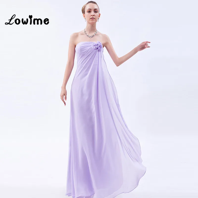 Nice Beautiful Lavender Bridesmaid Dresses With Shawl Flowers Cheap