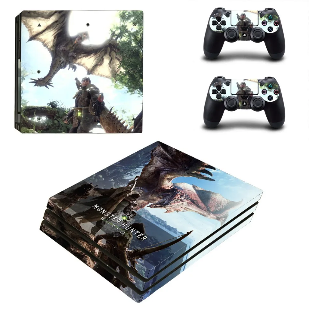 Наклейки для PS4 Pro Горячая игра Monste r Hunter World Skin Playstation 4 PRO наклейка на консоль и