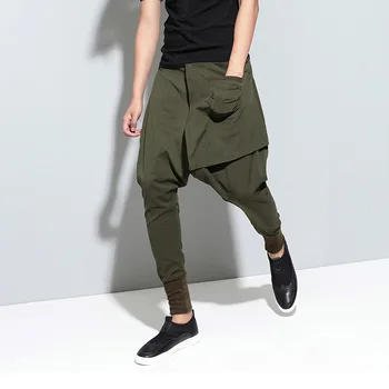 

pant girl Women's pants 2018 spring new personality elastic waist easing off two harlan fork leisure foot trousers female