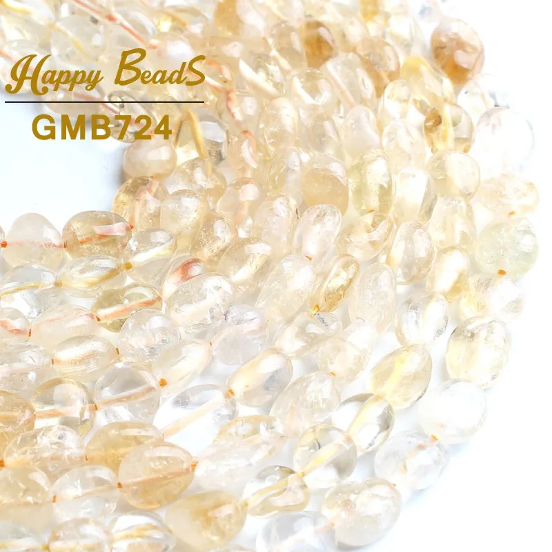 

6-8mm Natural Irregular Gold Rutilated Quartz Beads Loose Spacer Beads For Making DIY Bracelet Necklace Jewelry 15"Strand/Inches