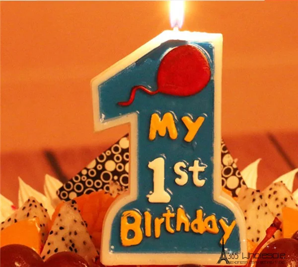 My 1st Birthday Candles Pink and Blue - 8