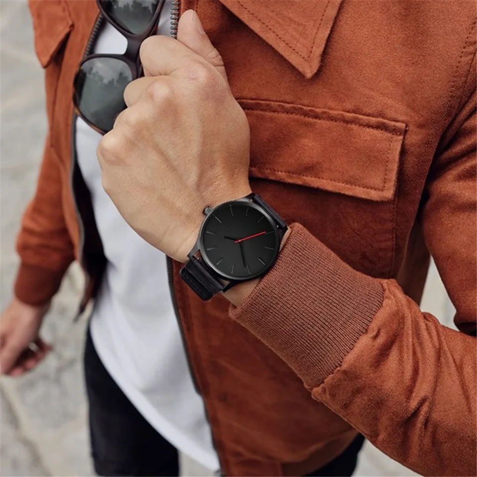 Relogio Masculino мужские черные спортивные наручные часы минималистичные Топ бренд