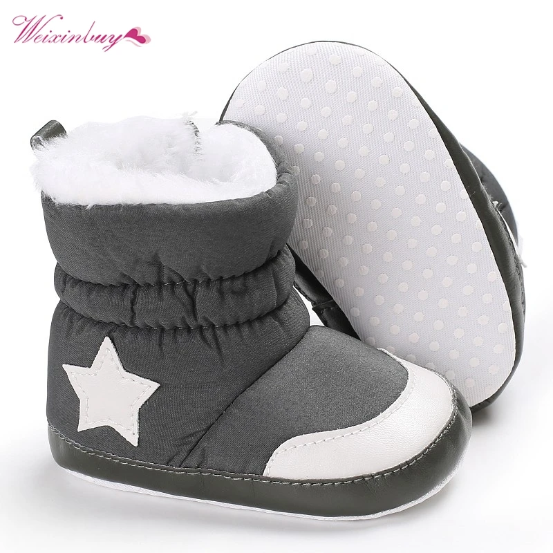Купить пинетки для новорожденных унисекс детская зимняя обувь детская  кроватка Бебе младенческой малыша пять звезд шаблон снежник снег сапоги,  ботиночки в интернет-магазине с бесплатной доставкой из Китая, низкие цены  | Nazya.com