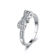 Кольца IF ME с кристаллами, кубическим цирконием и бантом для женщин, серебряное кольцо с геометрическим бантом, обручальное свадебное ювелирное изделие