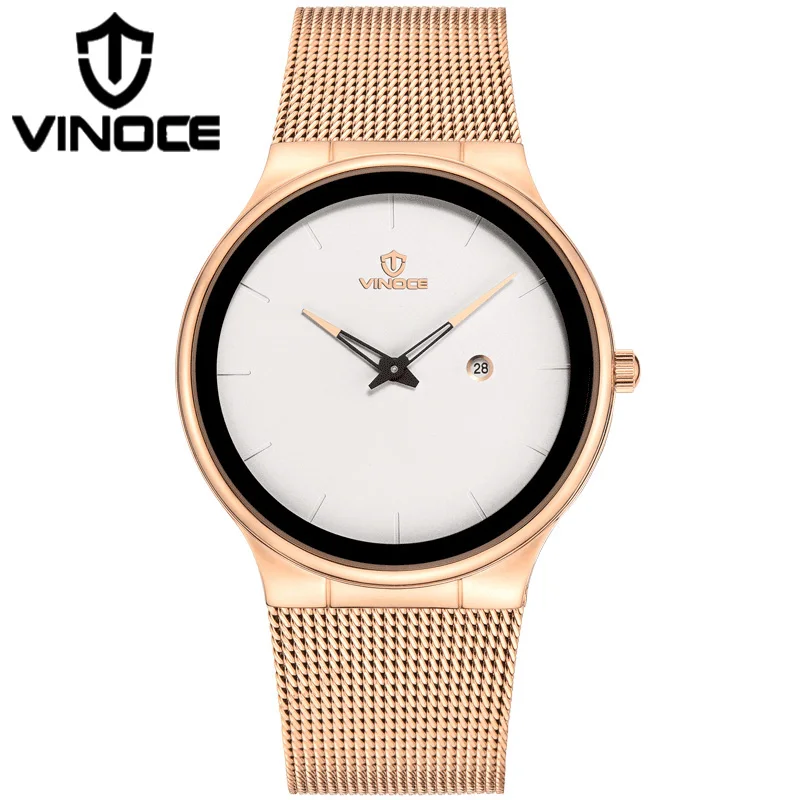 

VINOCE 2018 Top Brand Luxury Quartz Watch Man Stainless Steel Band Bracelet Watches Waterproof Relogio Feminino