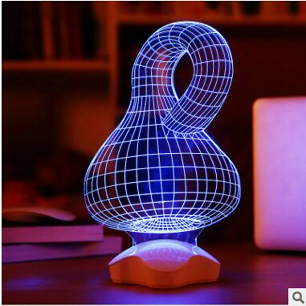 

3D Visual LED Night Light Creative Lava Table Lamp Novelty Lighting luz de noche Blue Heart Light Night 3 LED Lamp