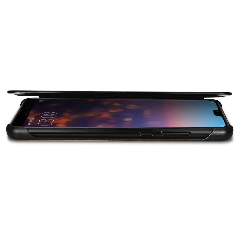 Винтажный чехол из натуральной кожи для Huawei P20 Pro роскошный умный флип с функцией