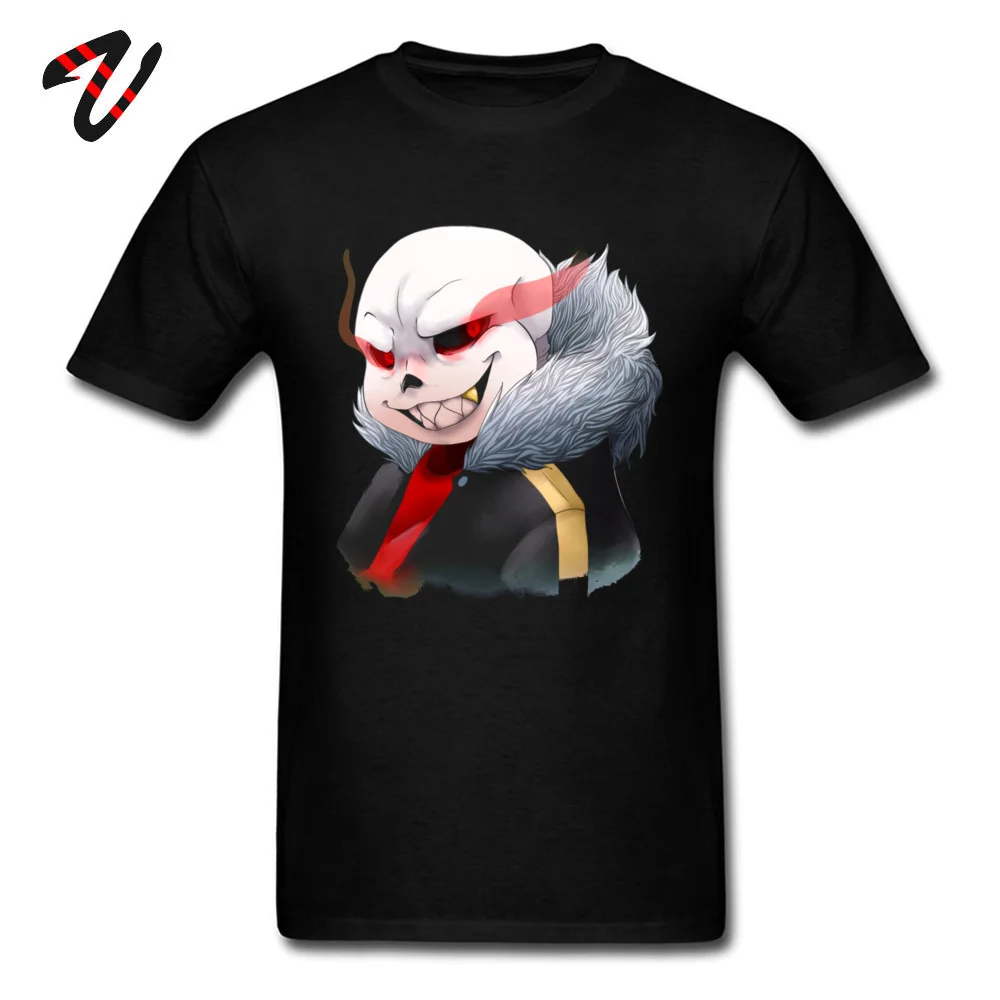 Underfell Sans Unique Tops & Tees Short Sleeve for Men 100% Cotton NEW YEAR DAY O Neck T-shirts Fitness Tight Tee Shirts Classic Underfell Sans 17008 black