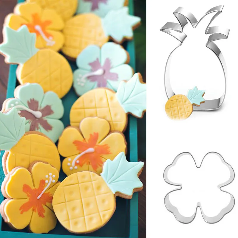 

1pcs patisserie reposteria Pineapple Clover Flower Metal Cookie Cutter Fondant Cake Decor Biscuit Mould Pastry Shop Cupcake Mold