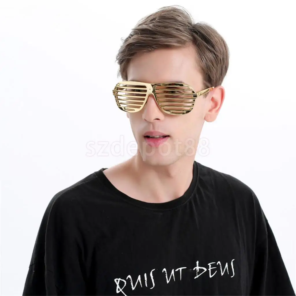 Buy Novelty Gold Shutter Shades Sunglasses Funny Fancy