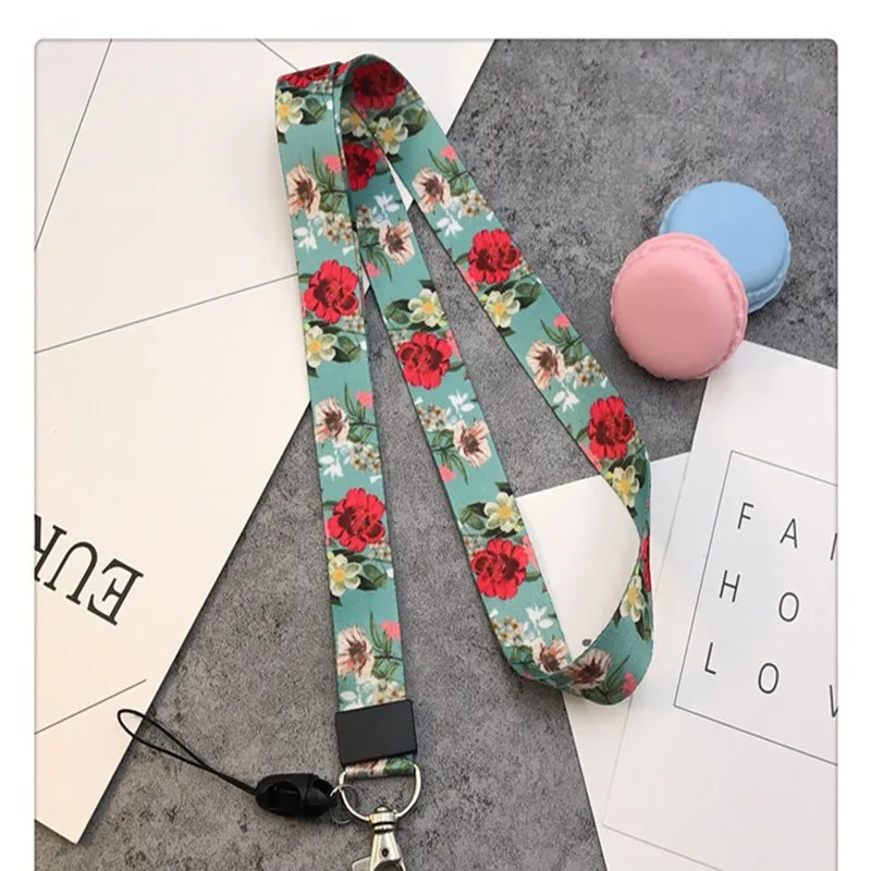 

Lanyard for Keys New flower lanyard for iphone 7 Samsung Phones MP3 USB Flash Drives Keys Keychains ID Name Tag Badge Holders