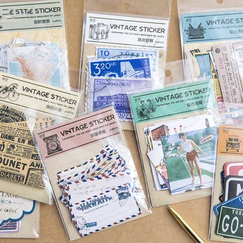 

24 Pcs/pack New Stationery Stickers Retro License plate Diary Planner Decorative Mobile Stickers Scrapbooking DIY Craft Stickers