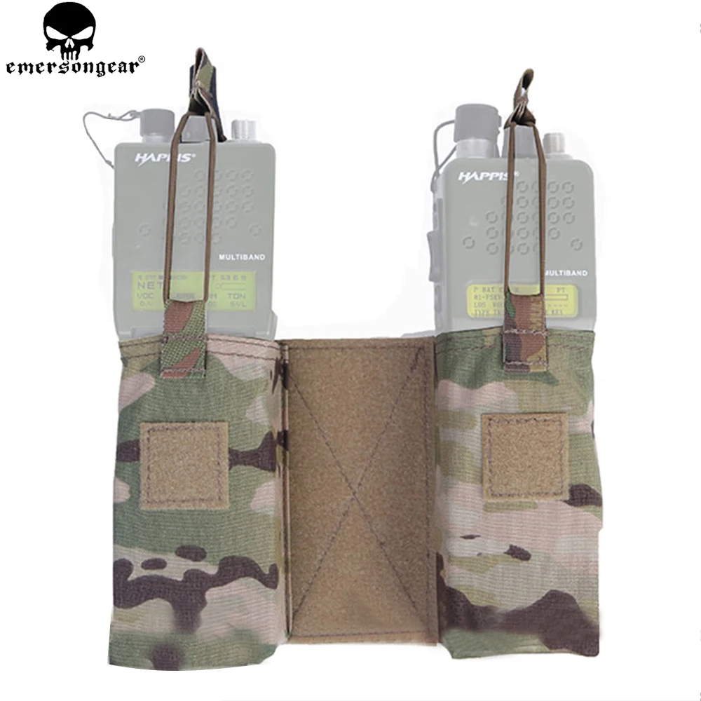 

EMERSONGEAR JPC MBITR Radio Pouch Set Tactical Utility Military Double Sub Bag Radio Mag Pouch Multicam Tropic Black EM8333