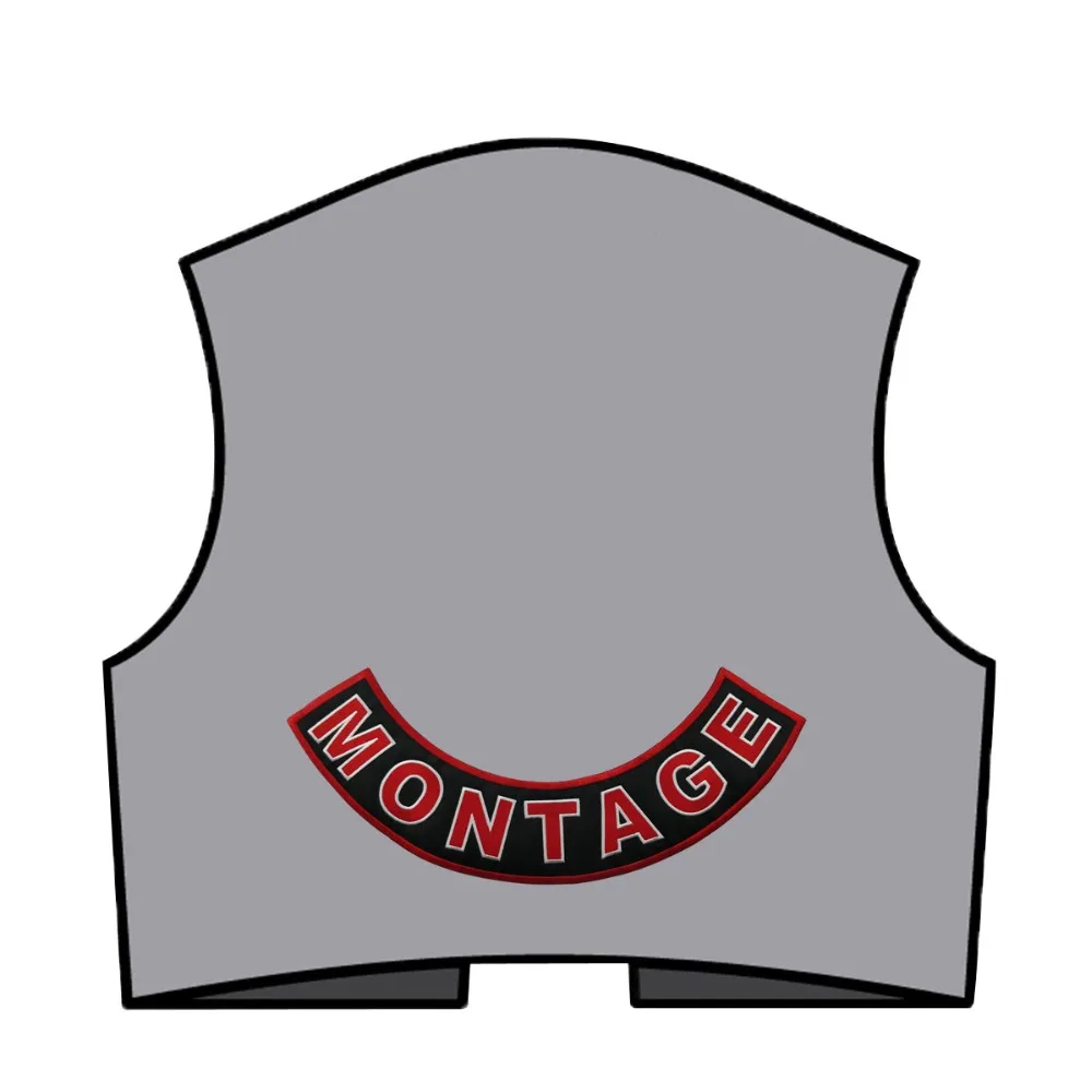 Montage cheap custom biker military patches text logo garment labels biker rocker clothing decoration front cloth stickers (4)