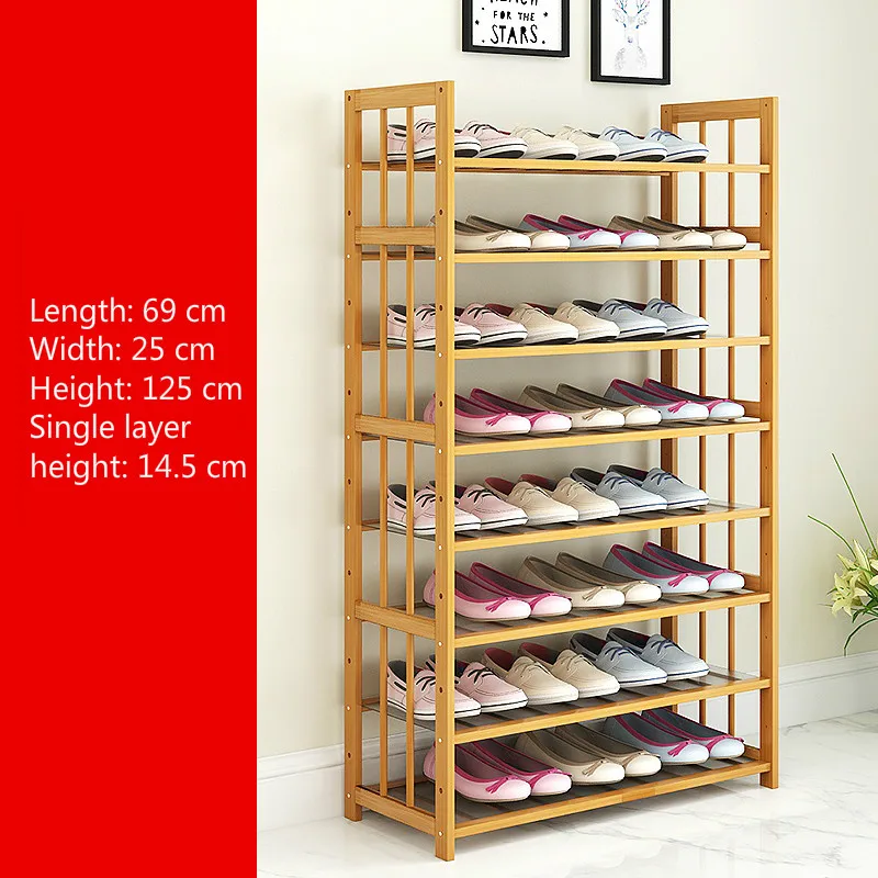 Простая подставка для обуви большой емкости Многоуровневая Бытовая многофункциональная кровать из цельного дерева в сборе обувной шкаф zapatero - Цвет: 9