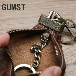 GUMST пояса из натуральной кожи ключница кошелек Smart ключи сумка кольцо обёрточная бумага Fo Организатор Чехол человек с брелок