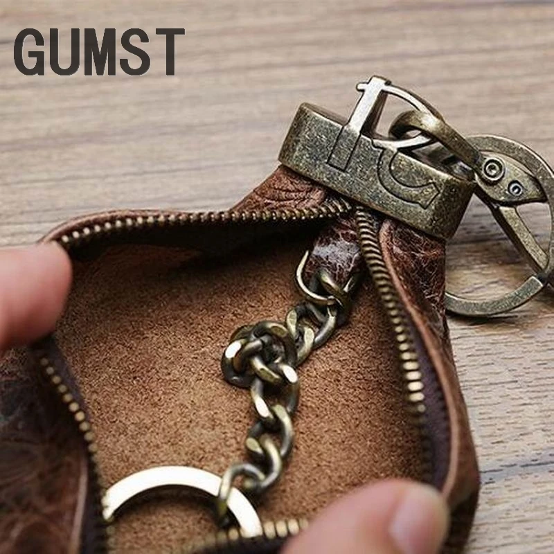 Бумажник для ключей GUMST из натуральной кожи умная сумка автомобиля чехол