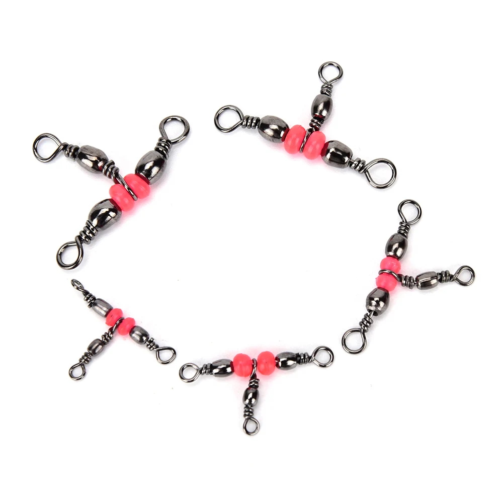 

50pcs/lot Fishing Snap 3 Way Swivel Connecting Ring Fishhook Lure Line Connector Mini Fishing Tackle Accessories