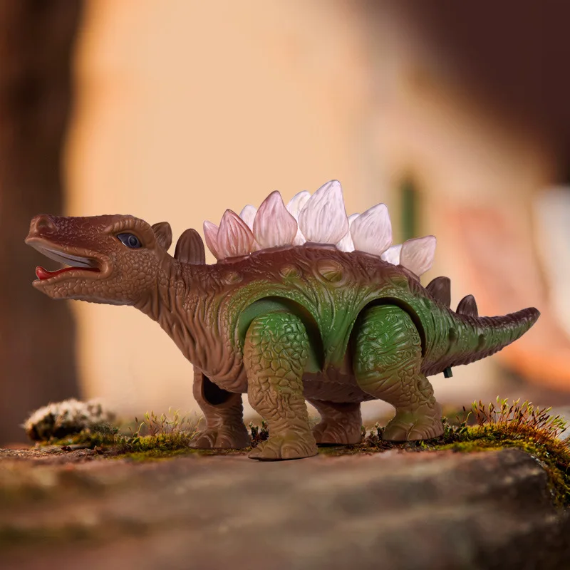 For Kids Gift Dinosaur Model Toy Electric Walking Stegosaurus Light Sound Toys 