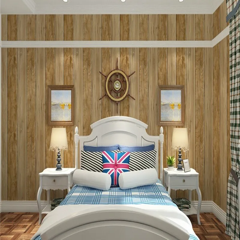 

Free Shipping Chinese Style Vintage Wooden Wallpapers Living Room TV Backdrop Bedroom Study Lobby Cafe Wallpaper