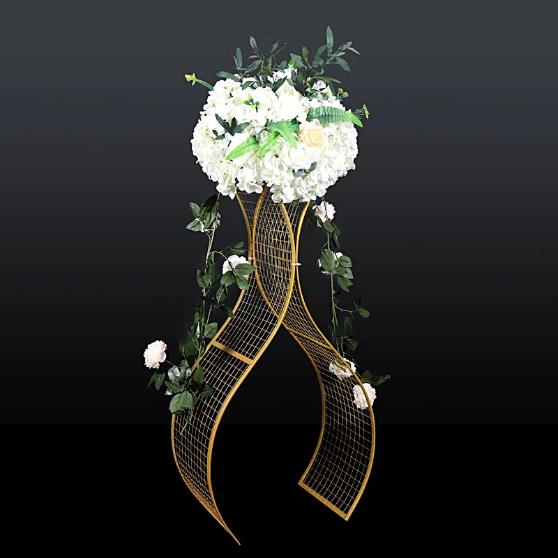 JAROWN Wedding Wrought Iron Wave Grid Props Activity Stage T Station Flower Arrangement Decor Wedding DIY Home Party Decorations (7)