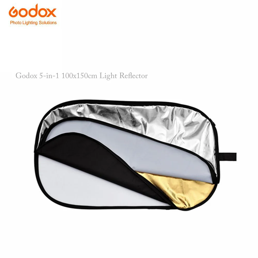

Godox 5-in-1 100x150cm rectangle collapsible Light Reflector Diffuser Discs with Translucent Silver Gold White Black