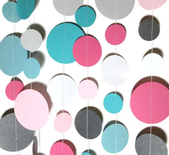 Decoracion De La Ducha Del Bebe Guirnalda Del Circulo De Papel