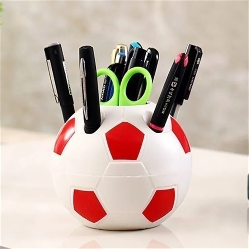 

Soccer Shape Pen Holder Football Model Multi Function Toothbrush Holder Desktop Storage Rack Office Organizer Tool Student Gift