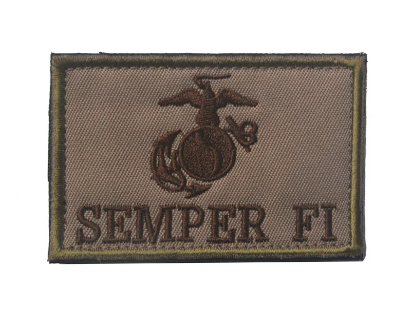 Вышитый американский морской корпус EGA Semper Fi патч Армия USMC боевой тактический патч militare insignias патчи крюк для сумки - Цвет: brown