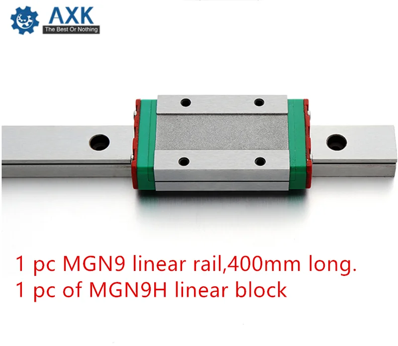 

AXK 9mm Linear Guide MGN9 400mm linear rail way + MGN9H Long linear carriage for CNC X Y Z Axis