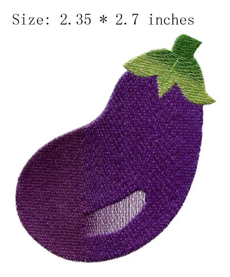 Eggplant 2.35" wide embroidery patch for hemp clothes/felt for