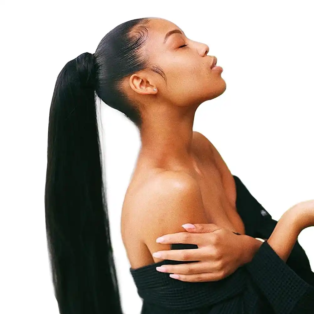 Beaudiva Brazilian Straight Hair Ponytail For Women Brazilian 3b