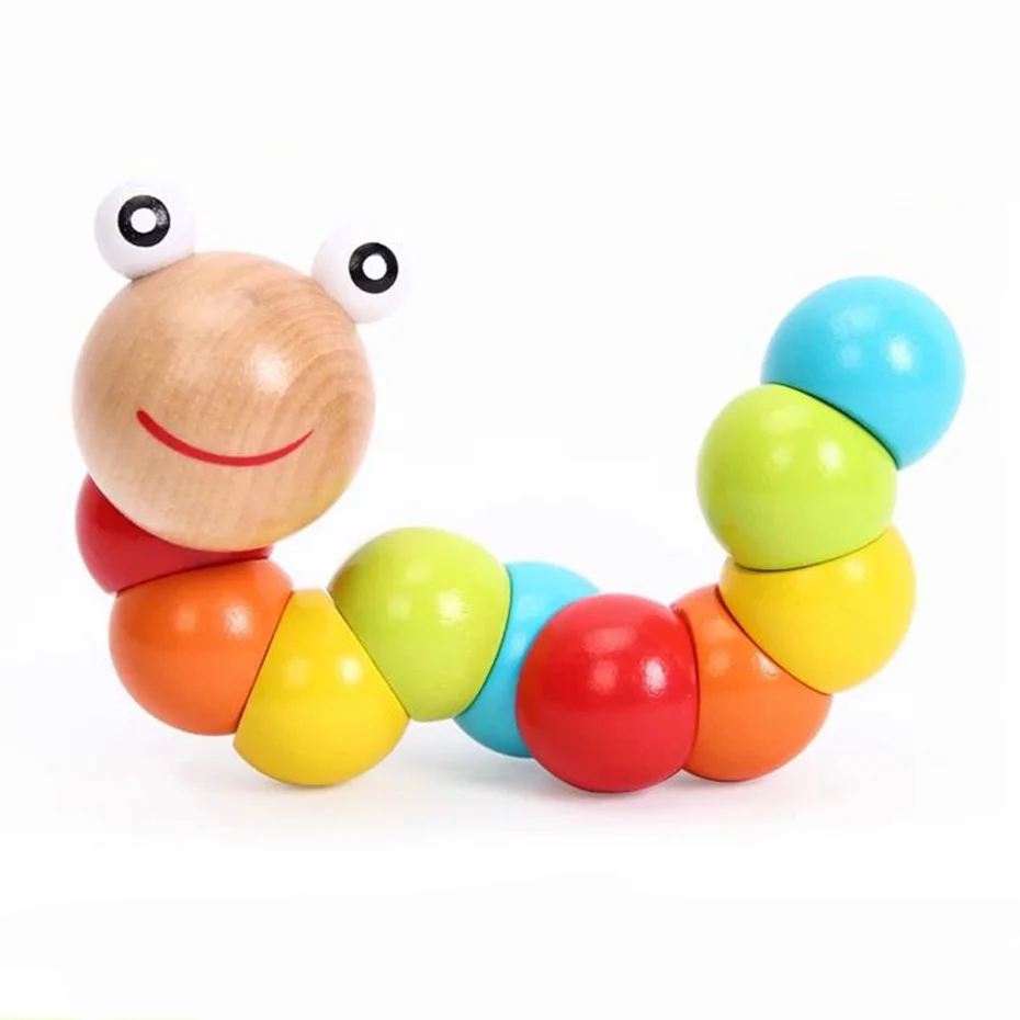 1 комплект Детская Пижама деревянные игрушки Цвет витой Worm образовательные для