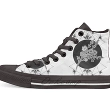 Геометрический дизайн сада дышащая Повседневная Высокая Топ на шнуровке холщовая обувь кеды для Прямая