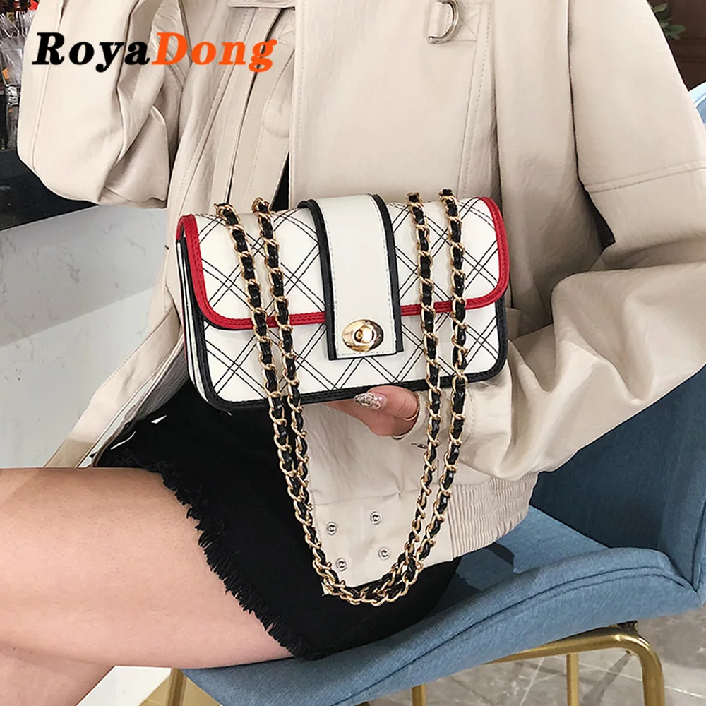 

RoyaDong Flap Women Bag PU Leather Messenger Packet For Girls Criss-Cross Crossbody Bags Lady Clutch Packags Brand Shoulder Bags