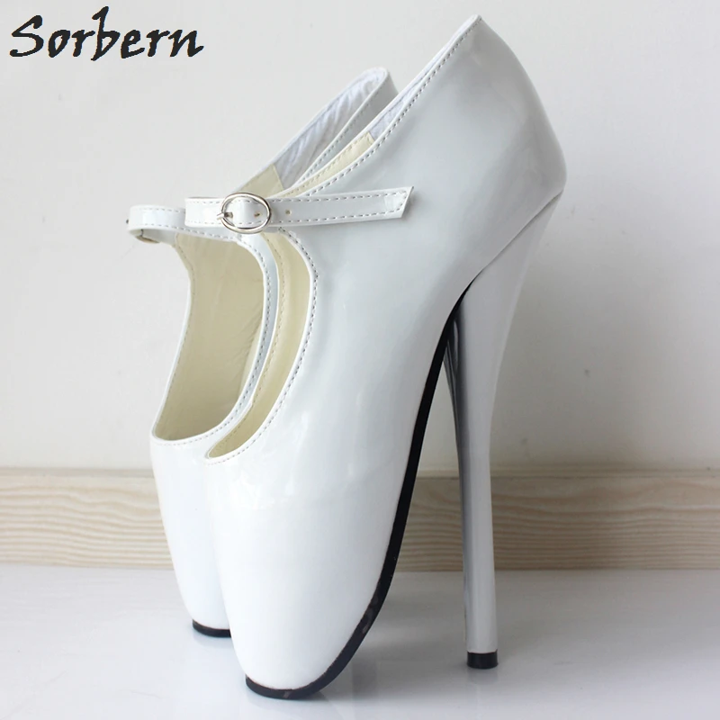 Sorbern 18cm Heels Women Pumps Unisex Ballet High Heels Shoes Buckle