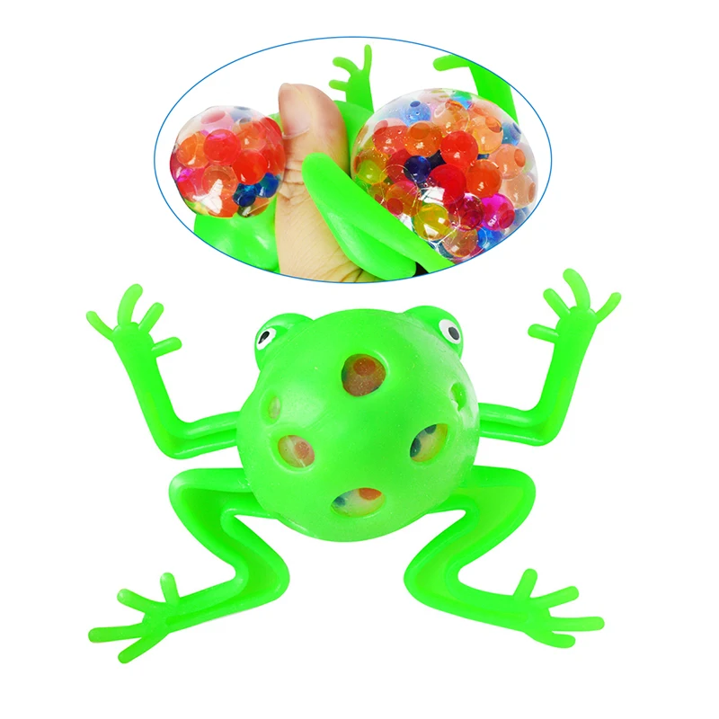 

2 PC 13cm Squeeze Frog Creative Venting Balls Anti Stress Ball Frog Beads Extrusion Autism Relief Toy For Kids Prank Joke Toys