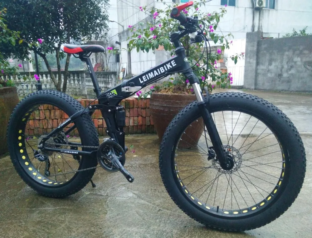 Clearance KALOSSE Aluminum alloy   beach mountain bike  21/24/27/30 speed  Fat bicycle , bicicleta mountain bike  26*4.0 inch tires 2