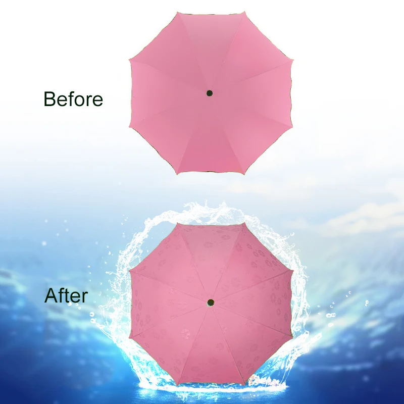 

Portable Sun/Rain Umbrella 3 Folding Umbrellas Protection Women Girl Small Parasol 50+ Anti UV Windproof Practical Rain Gear