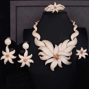 

GODKI Luxury Sea Starfish Flower Cubic Zircon Earring Necklace Set Birdal Jewelry sets For Women African Beads Jewelry Sets 2018