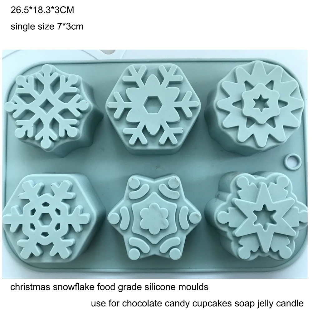 

Christmas Snowflake Shaped 3D Silicone Chocolate Jelly Candy Cake Bakeware Mold DIY Pastry Bar Ice Block Soap Mould Baking Tools