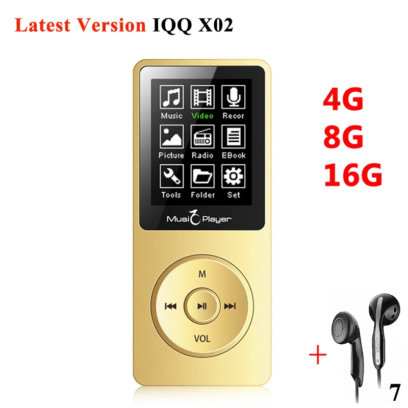 Мини MP3 плеер 16 ГБ с Встроенный динамик USB музыкальный Динамик MP 3 Player IQQ X02 mp 4