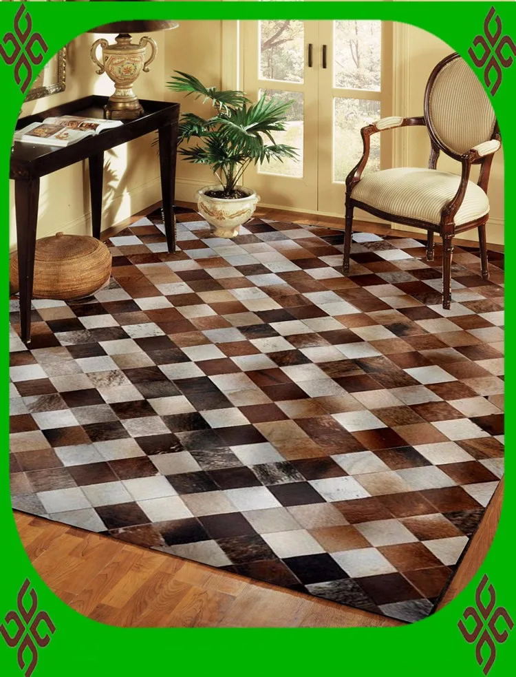 2018 free shipping 100 natural genuine cow leather bedroom floor mats