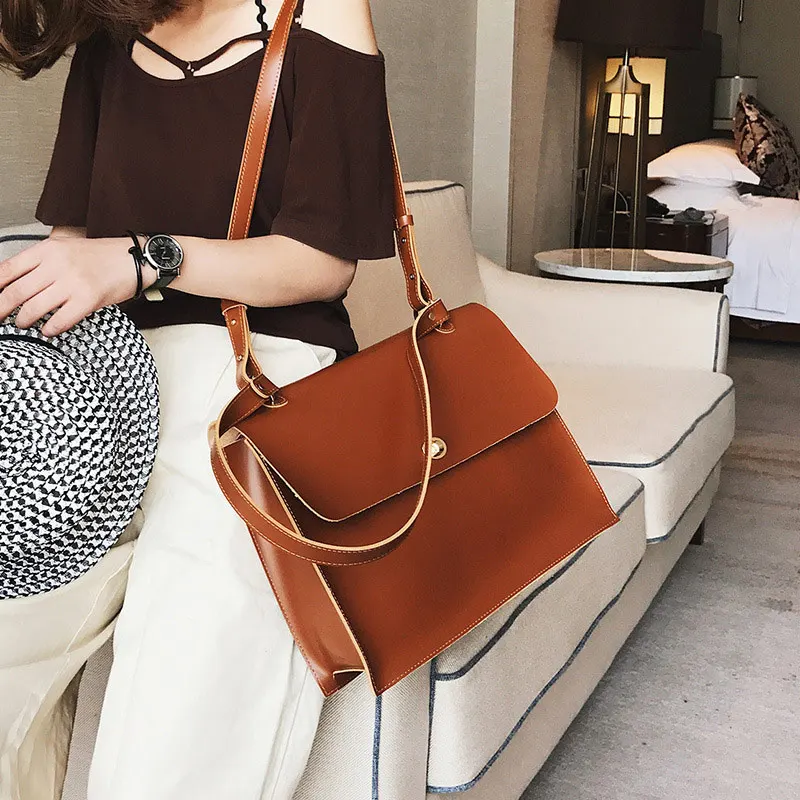 

New Style 1 Pcs Women Shoulder Bag Retro Solid Color for Mobile Phone Money Keys Business