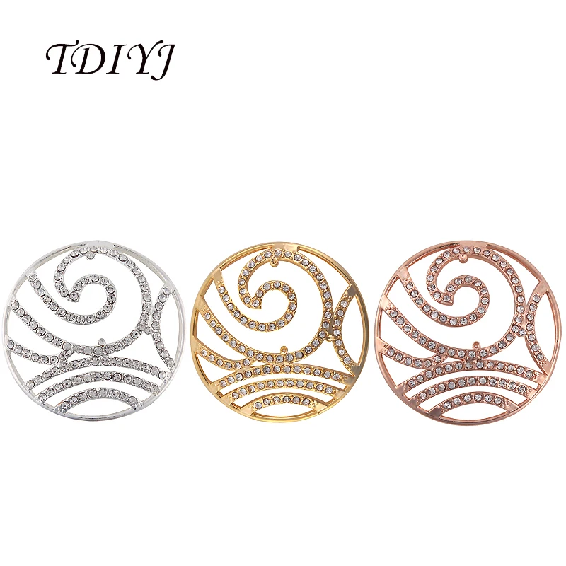 TDIYJ High Quality 1.2mm Thickness My Coin Bijoux 33mm Flower Disc with Crystals for Frame Pendants 6pcs/lot | Украшения и