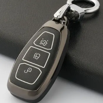 

Zinc Alloy Car-Styling Key Cover Case for Ford Fusion Mondeo Mustang Edge Expedition EXplorer 2017 2018 smart key case