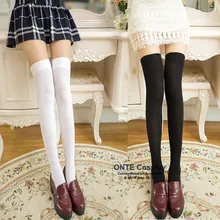 

Hot Sexy Women The Knee High Socks Girl Stockings Lolita Cosplay Striped solid color Socks