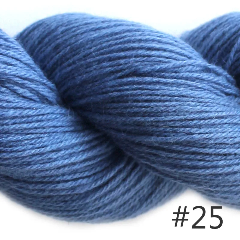 25 Blue Пряжа Lotus Mimi Plus цвет пряжи#01-33 натуральная норка вискоза Шерсть смешанная с кашемиром Детская Мягкая ручная вязка - Цвет: 25 Blue